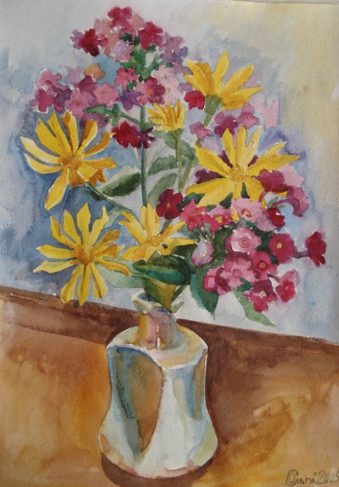 Букет топинамбура с флоксами