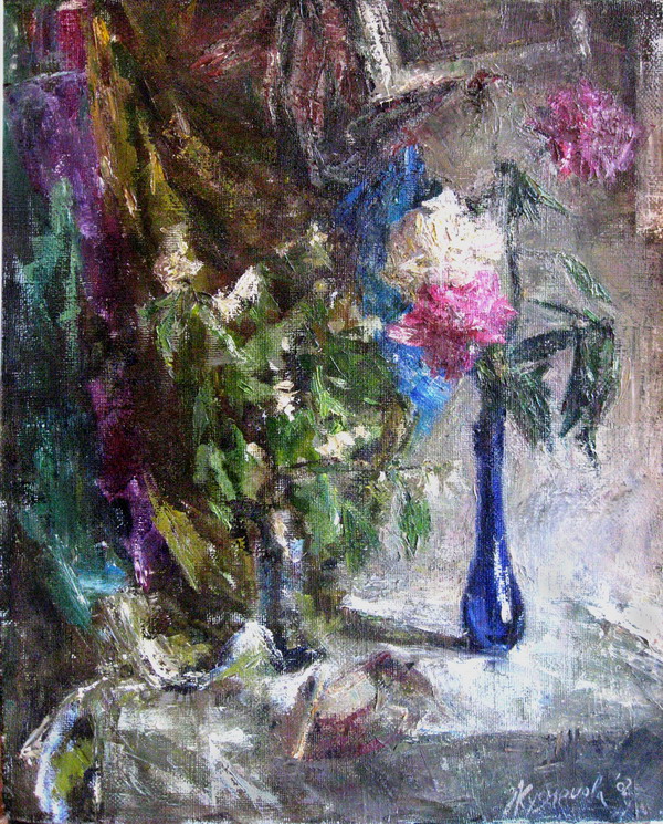 Натюрморт с веером и цветами